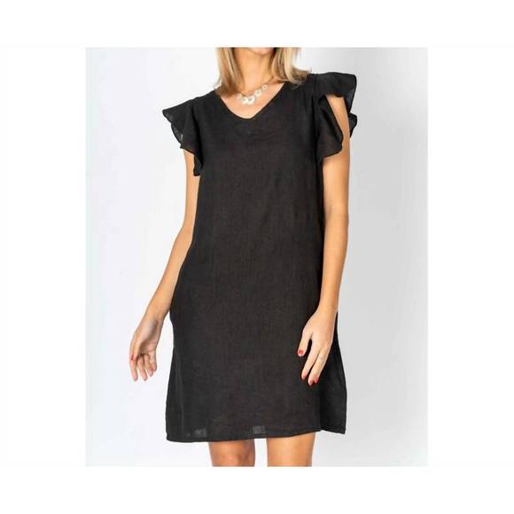 NEW LOOK MODE USA linen breeze sheath dress in black - Picture 2 of 3